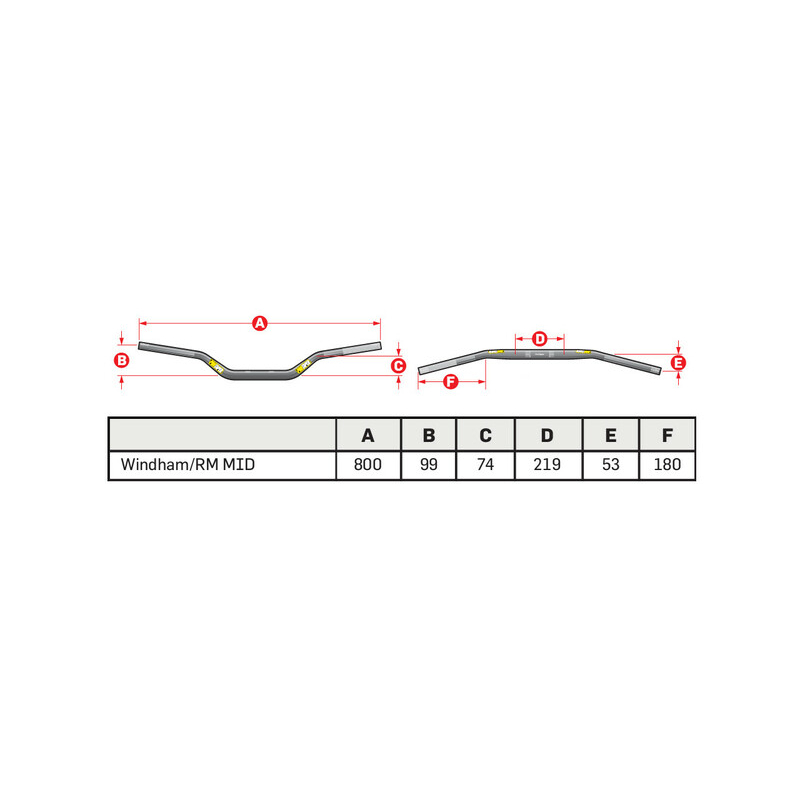 GUIDON MOTOCROSS PRO TAPER CONTOUR WINDHAM/RM