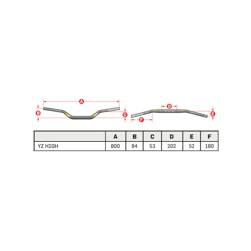 GUIDON MOTOCROSS PRO TAPER CONTOUR YZ