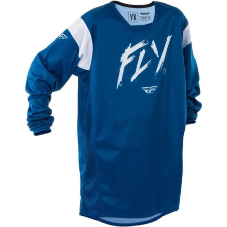 MAILLOT MOTOCROSS ENFANT FLY KINETIC STOKE  NAVY/BLANC