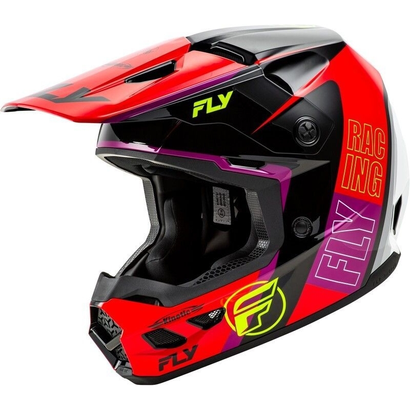 CASQUE MOTOCROSS FLY KINETIC RALLY ROUGE/NOIR/BLANC