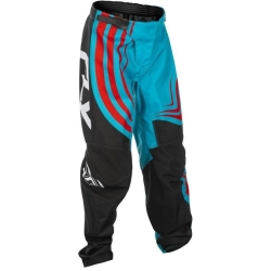 PANTALON MOTOCROSS ENFANT FLY F-16 CYAN/NOIR/ROUGE