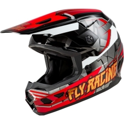 CASQUE MOTOCROSS ENFANT FLY KINETIC SCORCHED ROUGE/NOIR/BLANC