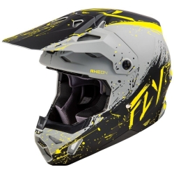 CASQUE MOTOCROSS FLY FORMULA CP MANIC MAT GRIS / JAUNE