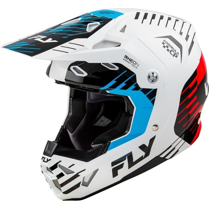 CASQUE MOTOCROSS FLY FORMULA CP SLICE BLANC/ROUGE/CYAN