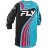 MAILLOT MOTOCROSS ENFANT FLY F-16 CYAN/NOIR/ROUGE