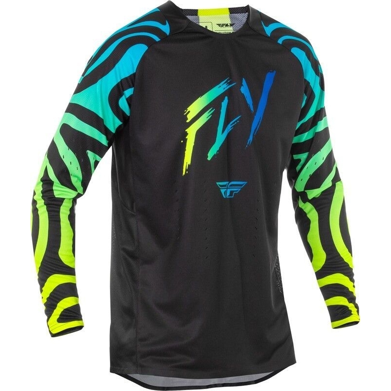 MAILLOT MOTOCROSS FLY EVO DST ZEN NOIR/BLEU/JAUNE