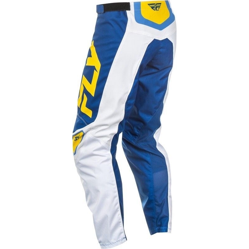 PANTALON MOTOCROSS FLY F-16 BLANC/DARK BLEU/JAUNE