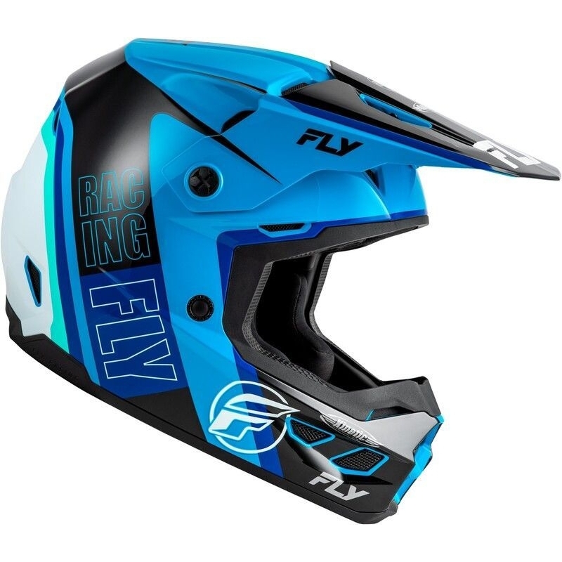 CASQUE MOTOCROSS FLY KINETIC RALLY BLEU/NOIR/BLANC