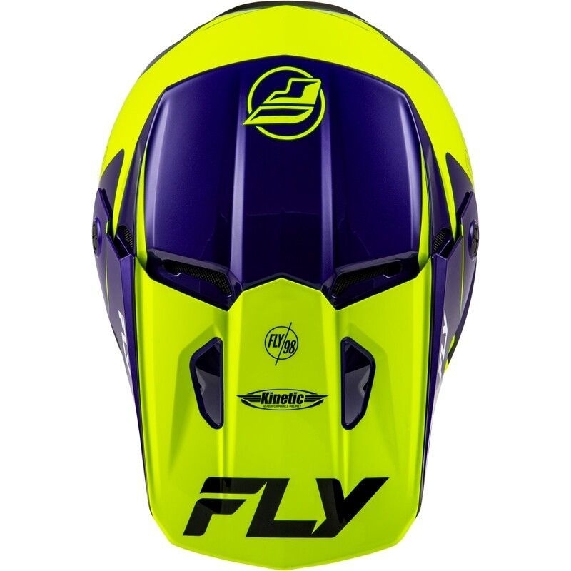 CASQUE MOTOCROSS FLY KINETIC RALLY BLEU / JAUNE