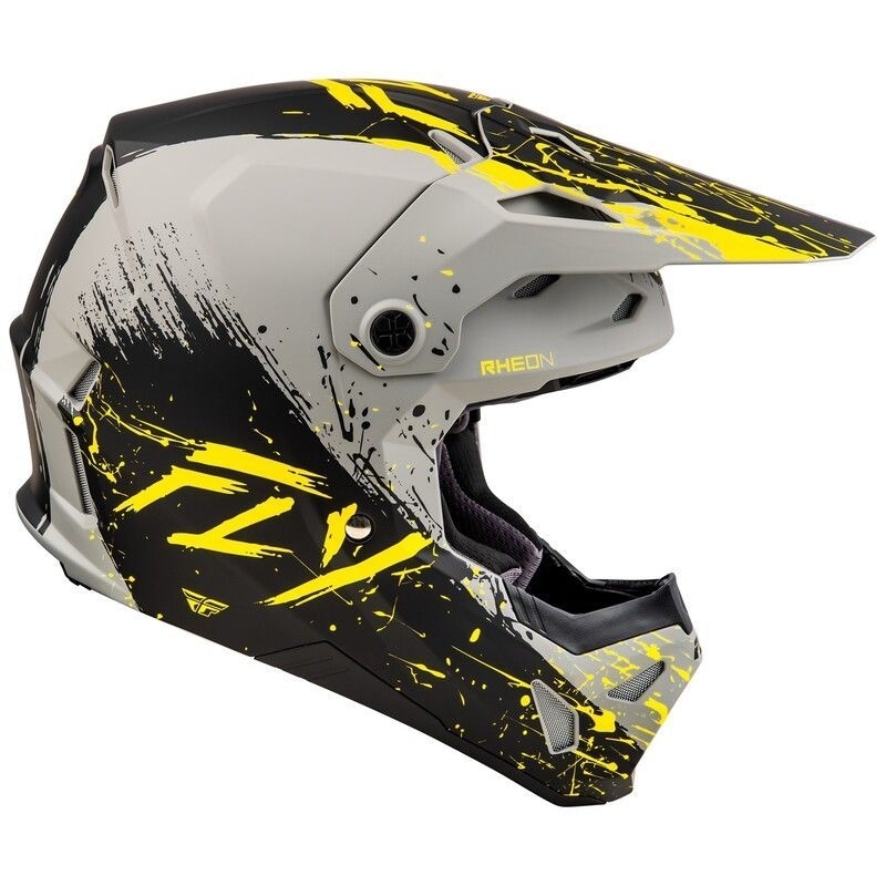 CASQUE MOTOCROSS FLY FORMULA CP MANIC MAT GRIS / JAUNE