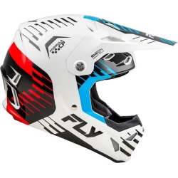 CASQUE MOTOCROSS FLY FORMULA CP SLICE BLANC/ROUGE/CYAN