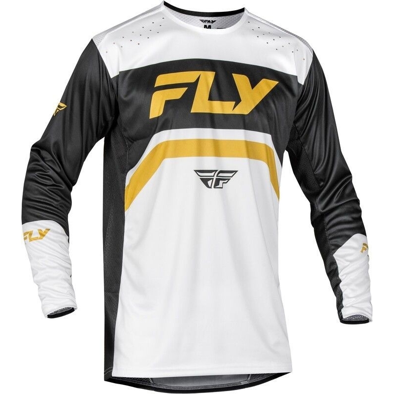 MAILLOT MOTOCROSS ENFANT FLY RAYCE BLANC / OR