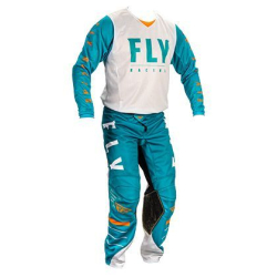 MAILLOT FLY KINETIC MESH 2020 BLANC/TEAL/ORANGE Maillot moto cross