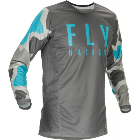 MAILLOT FLY KINETIC K221 2021 GRIS/BLEU Maillot moto cross