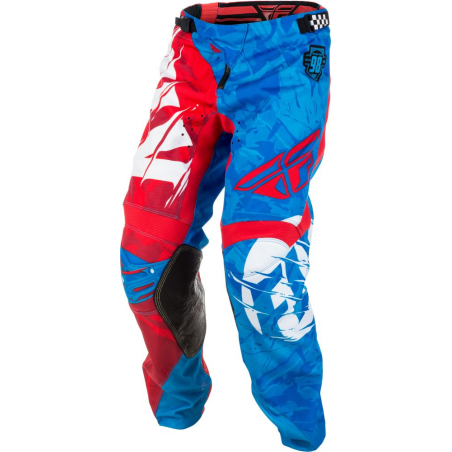 PANTALON FLY KINETIC OUTLAW 2018 ROUGE/BLANC/BLEU Pantalon moto cross enfant