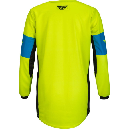 MAILLOT FLY KINETIC KHAOS JAUNE FLUO/NOIR/CYAN Maillot cross enfant