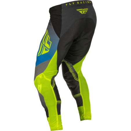 PANTALON FLY LITE GRIS/BLEU/JAUNE FLUO Pantalon moto cross enfant