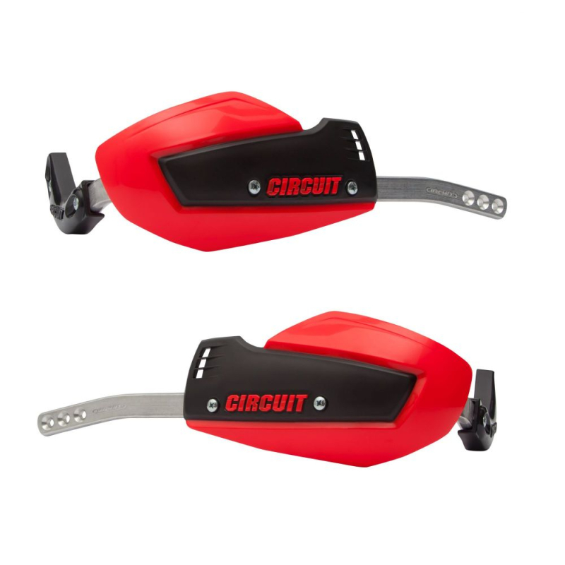 PROTEGE-MAINS CIRCUIT ALLOY BI-COMPOSANT NOIR/ROUGE Protège main moto cross