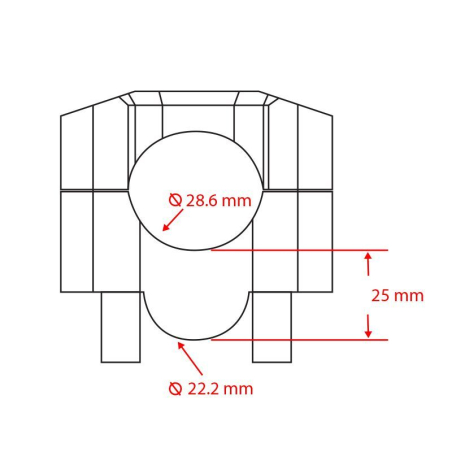 PONTETS ADAPTATEUR 22-28 +25MM BLUE Guidon moto cross