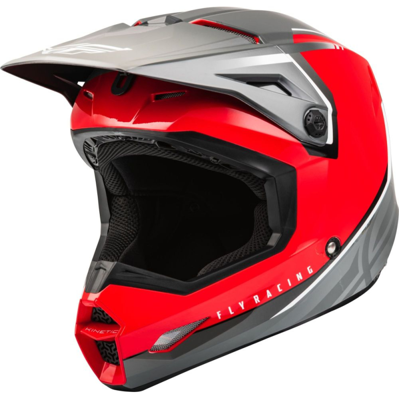 CASQUE FLY KINETIC VISION ROUGE ET GRIS Casque moto cross