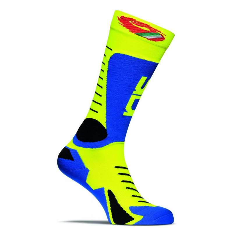 CHAUSSETTES TONY CAIROLI BLEU ROYAL-JAUNE FLUO Chaussette moto cross