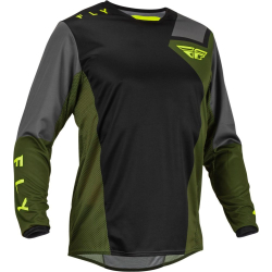 MAILLOT FLY KINETIC JET NOIR/VERT OLIVE/JAUNE FLUO Maillot moto cross