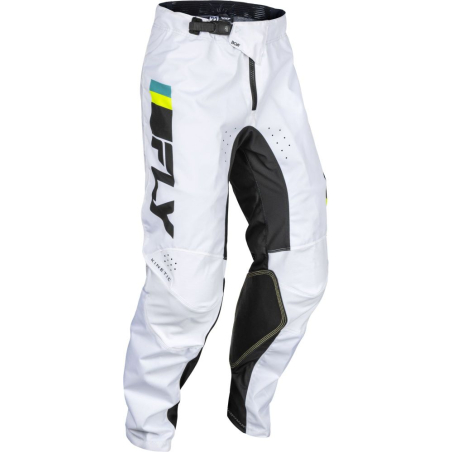 PANTALON CROSS FLY KINETIC PRIX BLANC/NOIR/JAUNE FLUO Pantalon moto cross