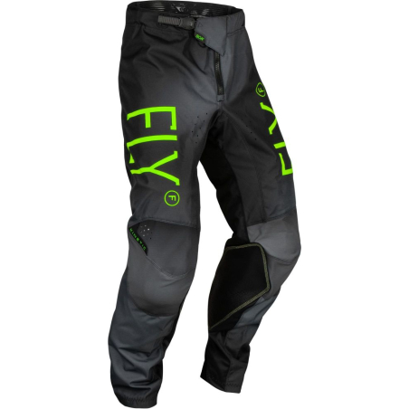 PANTALON CROSS FLY KINETIC PRODIGY CHARCOAL/NEON GREEN/TRUE BLUE ENFANT Pantalon moto cross enfant