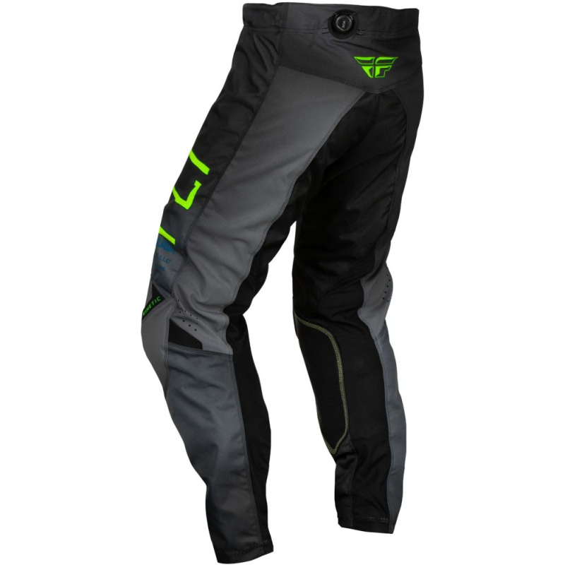 PANTALON CROSS FLY KINETIC PRODIGY CHARCOAL/NEON GREEN/TRUE BLUE ENFANT Pantalon moto cross enfant