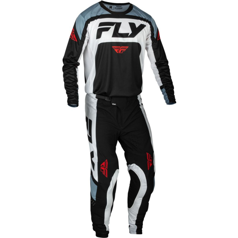 MAILLOT CROSS FLY LITE NOIR/BLANC/DENIM GRIS Maillot moto cross