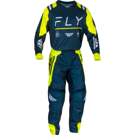 PANTALON CROSS FLY F-16 BLEU/JAUNE FLUO Pantalon moto cross