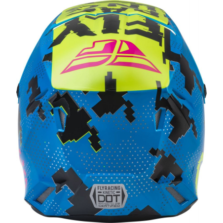 CASQUE FLY KINETIC SCAN BLEU/JAUNE FLUO/ROSE Casque cross enfant