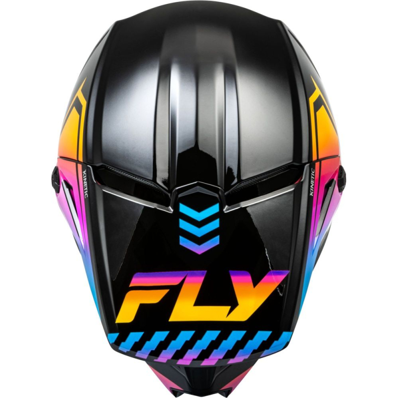 CASQUE CROSS FLY KINETIC MENACE NOIR/SUNRISE Casque moto cross