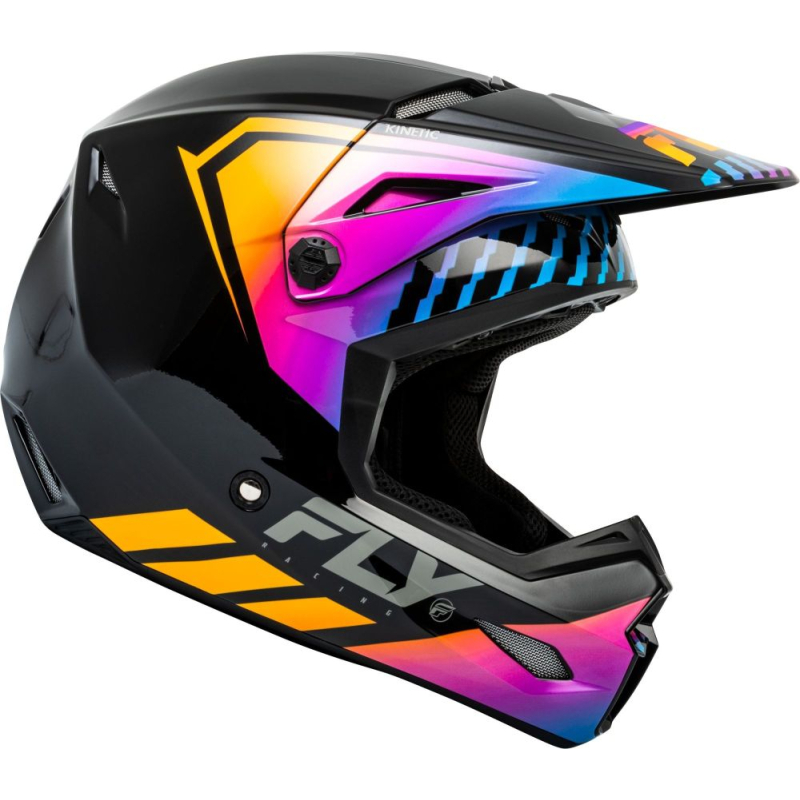 CASQUE CROSS FLY KINETIC MENACE NOIR/SUNRISE Casque moto cross