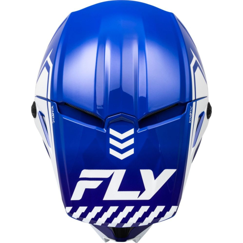 CASQUE CROSS FLY KINETIC MENACE BLEU/BLANC Casque moto cross