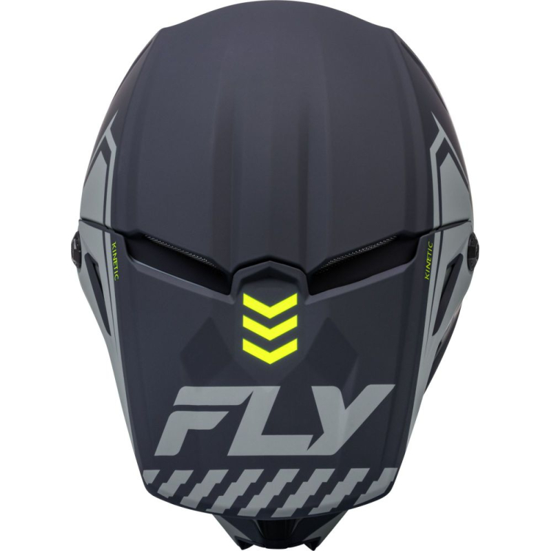 CASQUE CROSS FLY KINETIC MENACE GRIS MAT/JAUNE FLUO Casque moto cross