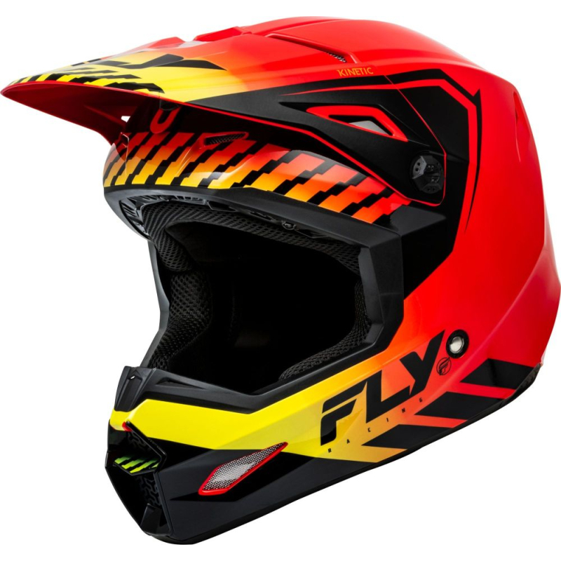 CASQUE CROSS FLY KINETIC MENACE ROUGE/NOIR/JAUNE Casque moto cross